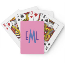 Monogrammade uppspelningskort för Bridge-spelare