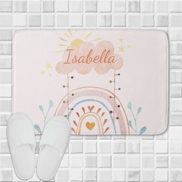 Monogrammade vattenfärgade cute Rainbow Kids Badrumsmatta