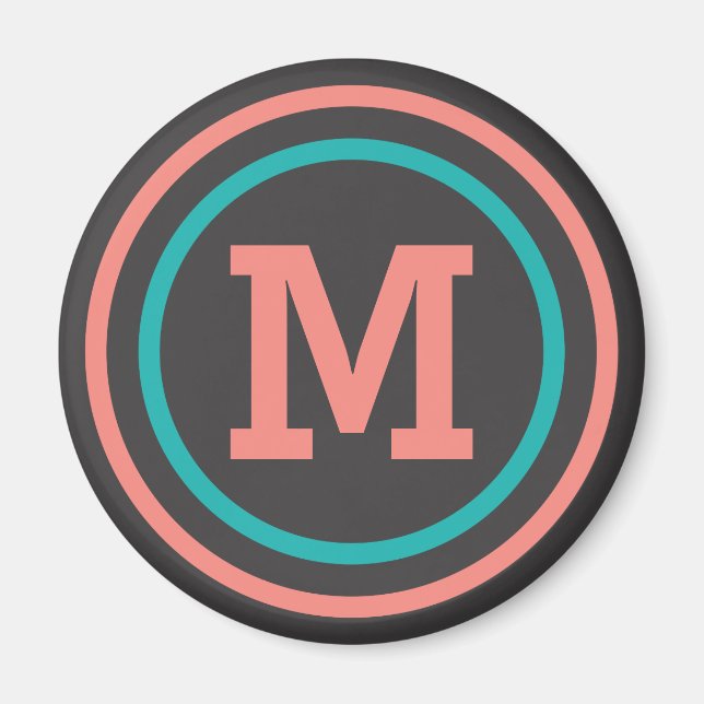 Monogrammagneter för anpassningsbarna rand Mönster Magnet (Framsidan)