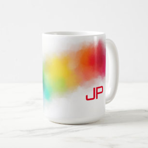 Monogrammall för Elegant av färgtoner med regnbågm Kaffemugg