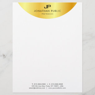 Monogrammall för Eleganten Faux Guld Metallic Sea Brevhuvud