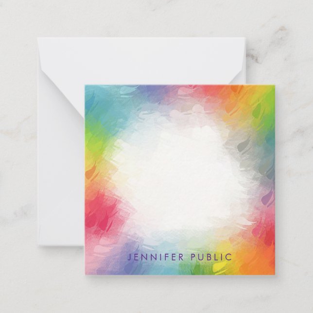 Monogrammall för färgat skript i personlig anteckningskort (Framsida)