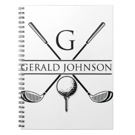 Monogrammall för golfdesign anteckningsbok