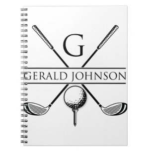 Monogrammall för golfdesign anteckningsbok