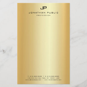 Monogrammall för Guld-utseende för modern Elegan Brevpapper
