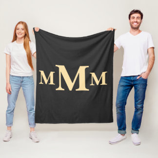 Monogrammall för personlig Brev "M" Fleecefilt