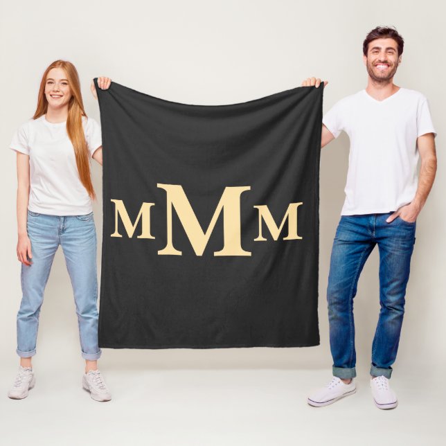 Monogrammall för personlig Brev "M" Fleecefilt (På plats)