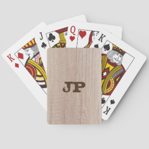 Monogrammall för plakat-anpassningsbar (plank wood casinokort