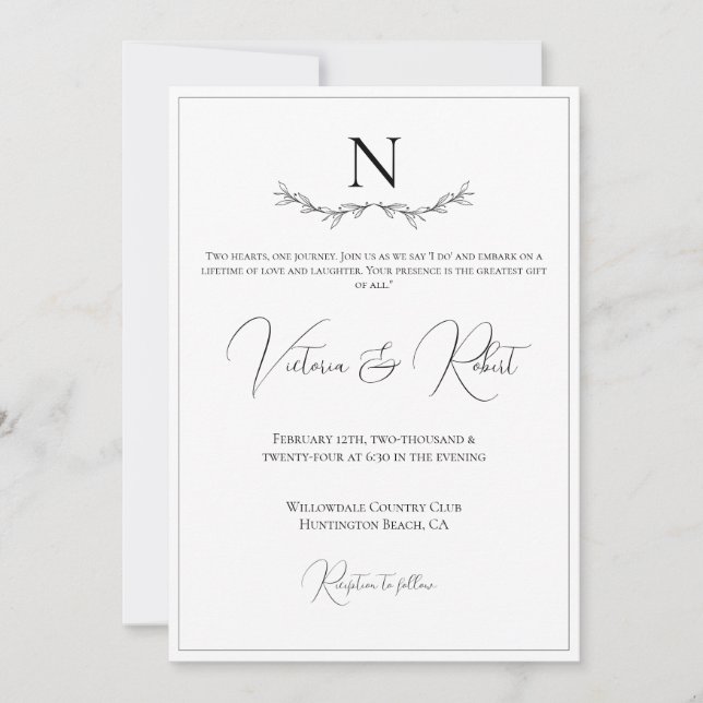 Monogrammall Inbjudningar (Framsida)