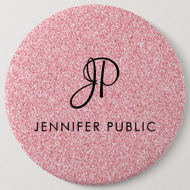 Monogrammall Ro Guld Glitter Titta Elegant Knapp (Framsida)