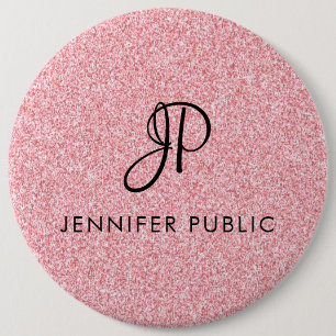 Monogrammall Ro Guld Glitter Titta Elegant Knapp