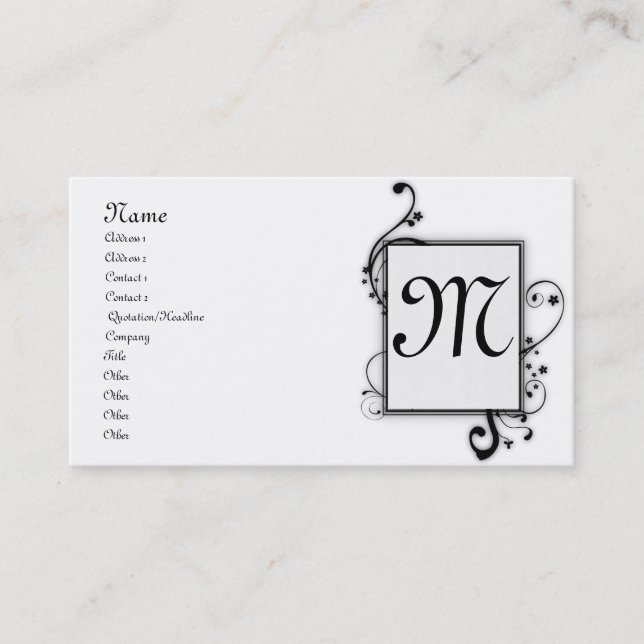 Monogrammat Affärskort Visitkort (Framsida)