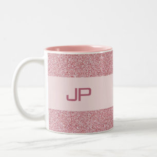 Monogrammat anpassningsbar Guld Glitter Två-Tonad Mugg