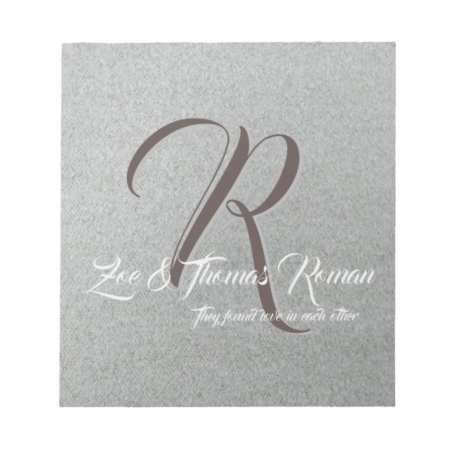 Monogrammat anteckningsblock för familjen (Framsida)