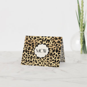 Monogrammat anteckningskort för löpard