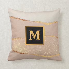 Monogrammat av lyxurummet Glitter Ro Guld Kudde