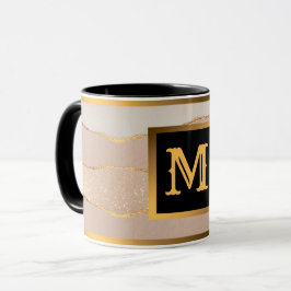 Monogrammat av lyxurummet Glitter Ro Guld Mugg