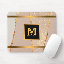 Monogrammat av lyxurummet Glitter Ro Guld Musmatta