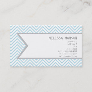 Monogrammat Blue Chevron, Telefonkort Visitkort