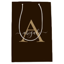 Monogrammat Chocolate Brown Guld | Minimal Elegant