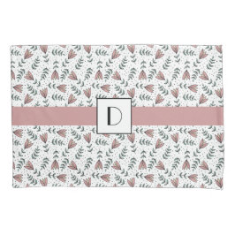 Monogrammat Cute Rosa Blommigt Flowers Mönster