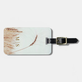 Monogrammat, enkelt Golden Wheat Head på ljus Bagagebricka