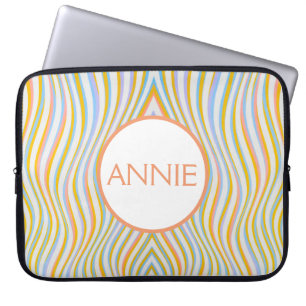 Monogrammat färglöst Vågigt Rand Laptop Fodral