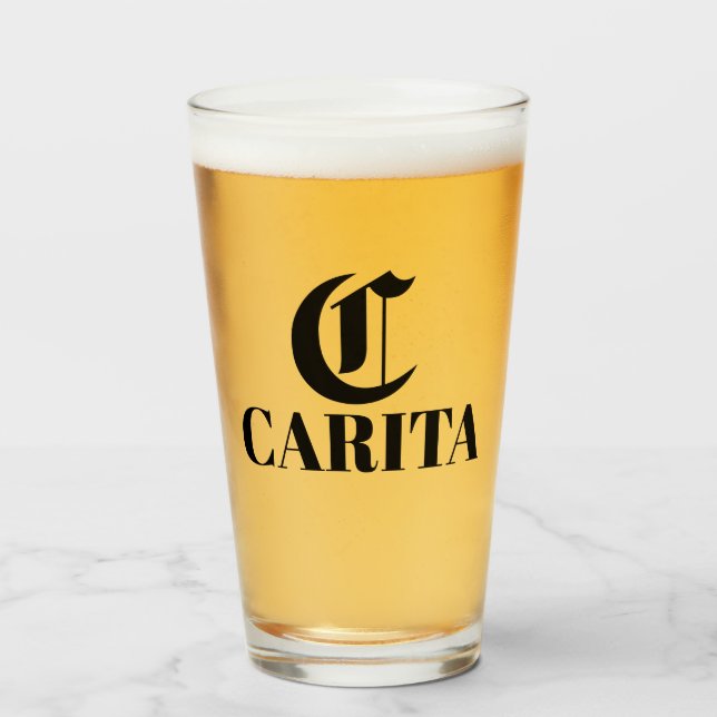 Monogrammat Glass Kopp (Framsida fylld)