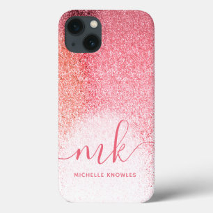 Monogrammat glitter  Rosa ros Guld