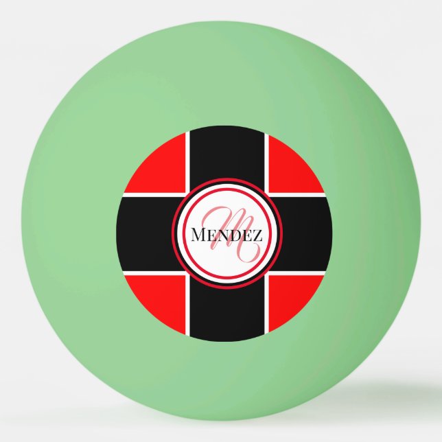 Monogrammat glöd i Mörken Ping Pong Boll (Framsidan)