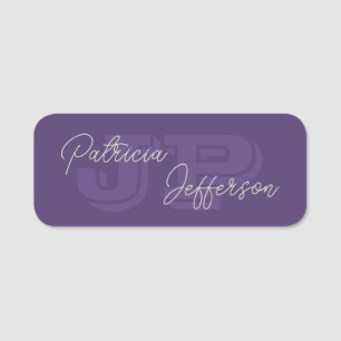 Monogrammat Grape Violet: Handskriven calligrafi Namnbricka