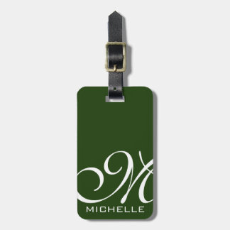 Monogrammat Grönt Bagagebricka