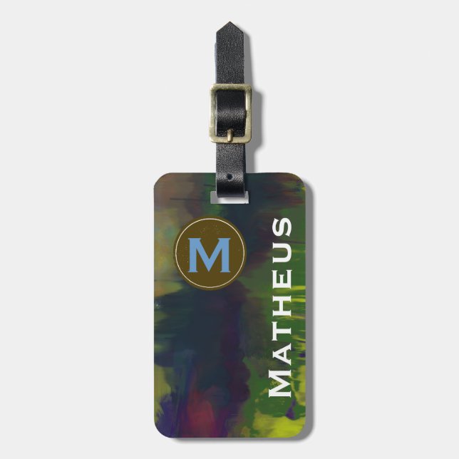 monogrammat - lägg till namn bagagebricka (Vertikal Framsida)