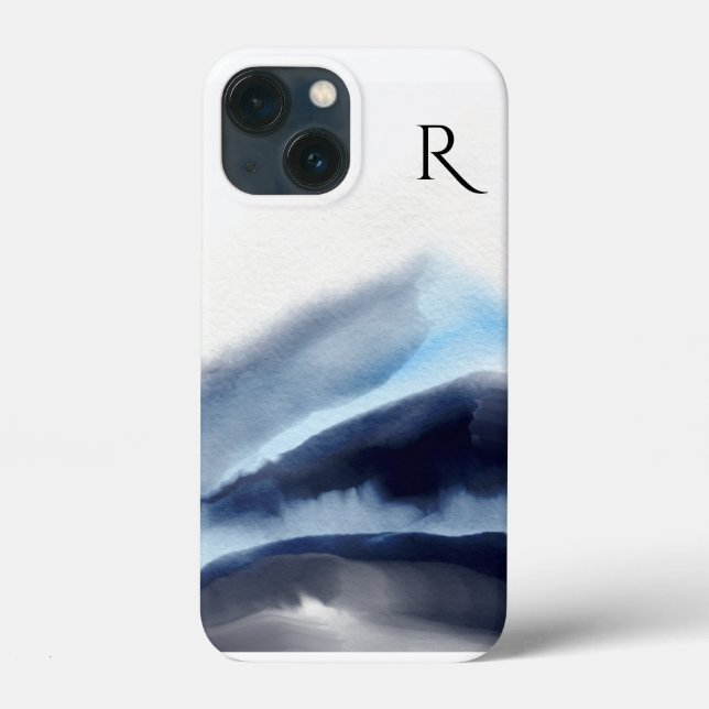 Monogrammat målning av vattenfärgsberg (Baksida)