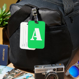 Monogrammat med blomning Grönt Bagagebricka