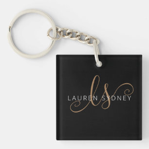 Monogrammat med modern svart Guld-latin