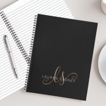 Monogrammat med modern svart Guld-latin