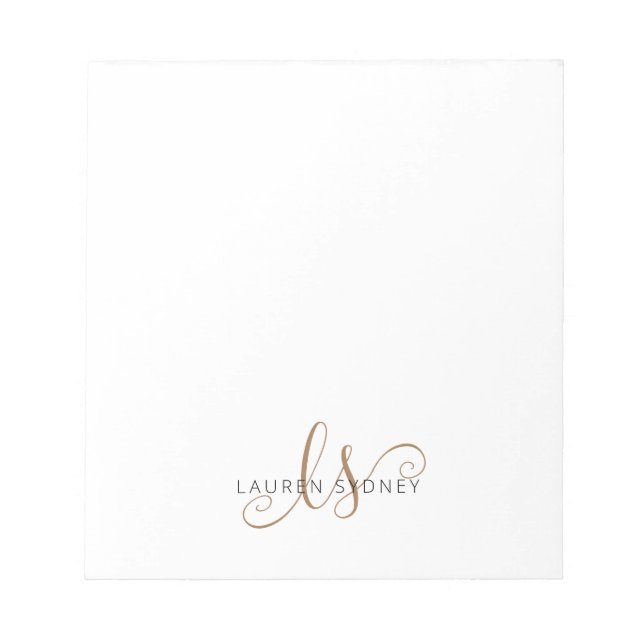 Monogrammat med modern svart Guld-latin Anteckningsblock (Framsida)