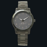 Monogrammat med modern svart Guld-latin Armbandsur<br><div class="desc">Modern Black Guld Feminine Script Monogrammed Watch. Anpassa enkelt den här moderna eleganten med ditt anpassningsbar monogram och namn.</div>