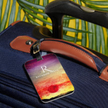 Monogrammat monogrammat vattenfärgade Sunset Mount