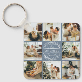 Monogrammat par fotokollage | Dusty Blue Gift Nyckelring
