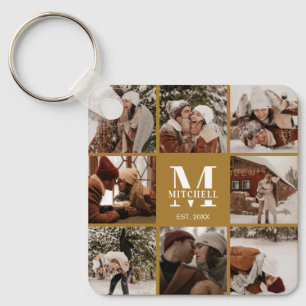 Monogrammat par fotokollage Monogram Gift Nyckelring