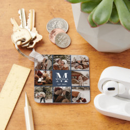 Monogrammat par fotokollage | Monogram Navy Nyckelring