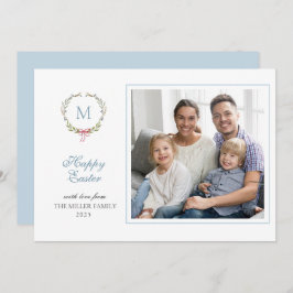 Monogrammat Påsk-fotokort för hälsning Julkort