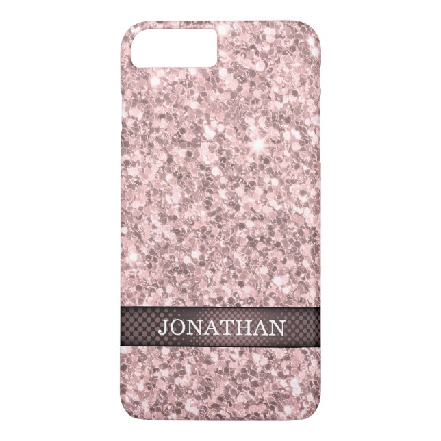 Monogrammat Ro Guld Glitter Mönster Case-Mate iPhone Skal (Baksida)
