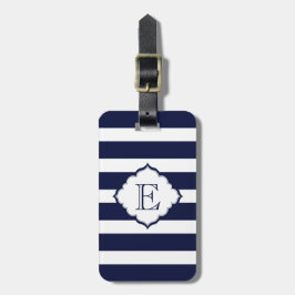 Monogrammat Royal Blue Rand Geometric Mönster Bagagebricka