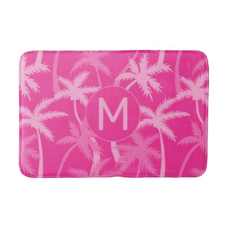 Monogrammat Shock rosa Träd Trendig Badrumsmatta
