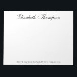 Monogrammat skript anteckningsblock<br><div class="desc">Anteckningsblocket 11 x 8, 5 med 40 sidor med ditt namn, adress och mobilt nummer i vackra, moderna men traditionella typsnitt är perfekt för att skriva anteckningar till kontorspersonal, familj och vänner! Du kommer att få kärlek att skjuta sak ner. Det är en underbar gåva till vilken framstående kvinna som...</div>