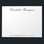 Monogrammat skript anteckningsblock<br><div class="desc">Anteckningsblocket 11 x 8, 5 med 40 sidor med ditt namn, adress och mobilt nummer i vackra, moderna men traditionella typsnitt är perfekt för att skriva anteckningar till kontorspersonal, familj och vänner! Du kommer att få kärlek att skjuta sak ner. Det är en underbar gåva till vilken framstående kvinna som...</div>