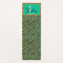 Monogrammat utskrift av svart leopard med exotisk 